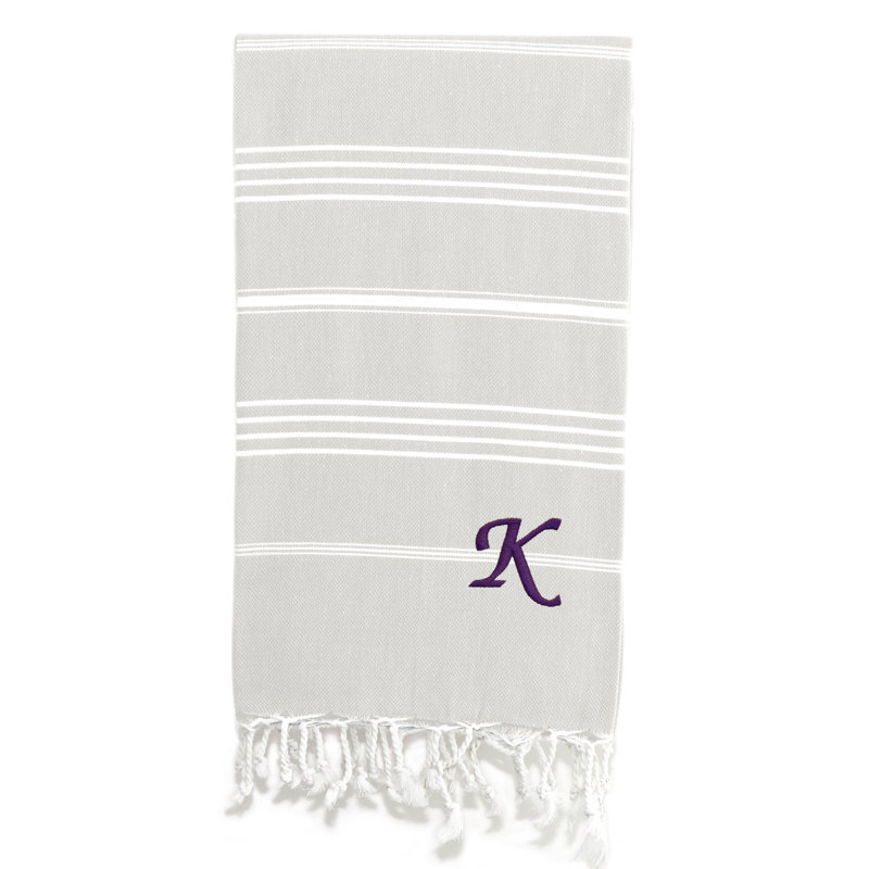 Serviette de plage 100% coton Pestemal Lucky, Crème / Blanc, K