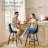Swivel Bar Stools Set Of 4, Counter Height Bar Stools With Back & Metal Legs-Blue-523600502