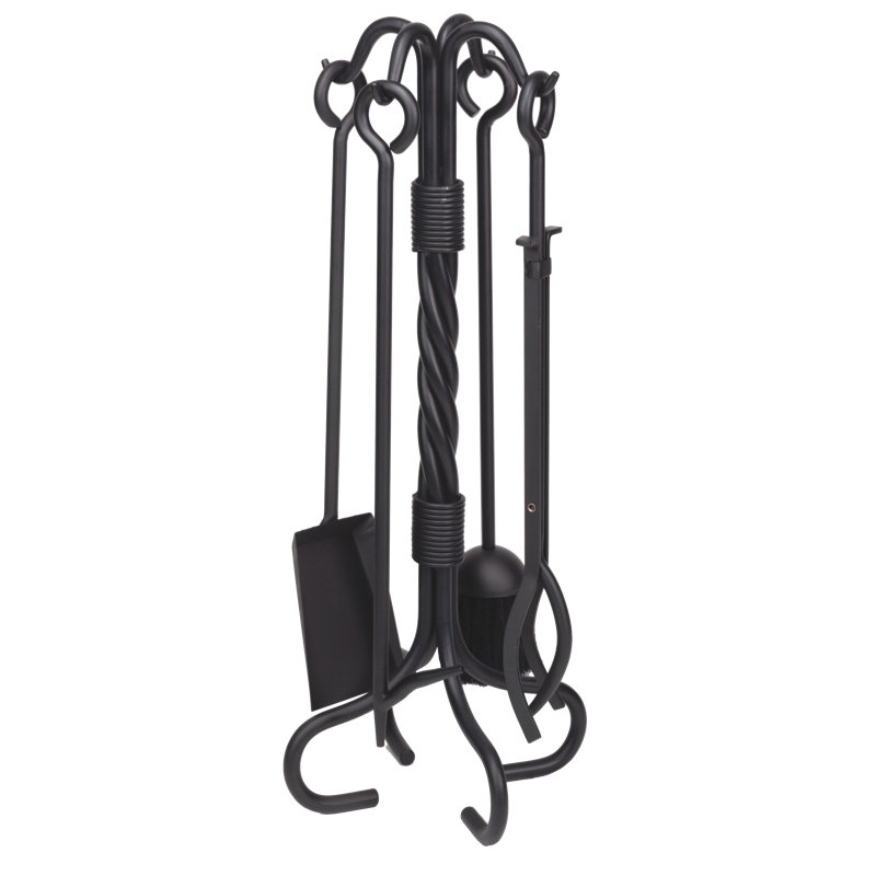 Ensemble d'outils de foyer en acier Daiton, Noir