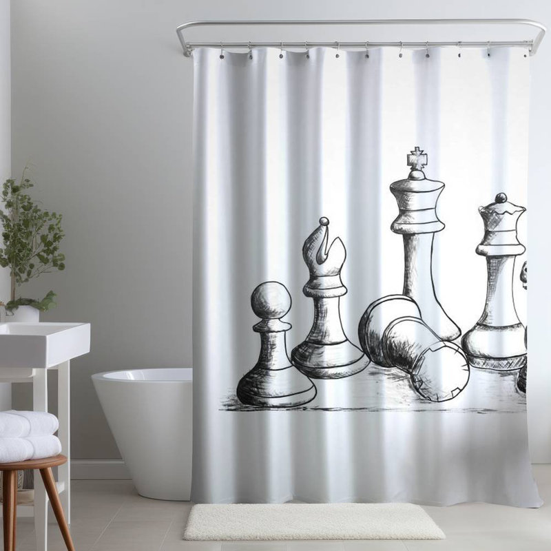 Shower Curtain SP62 – Polyester Shower Curtain, Dye Sublimation Print, 71" W × 74" L