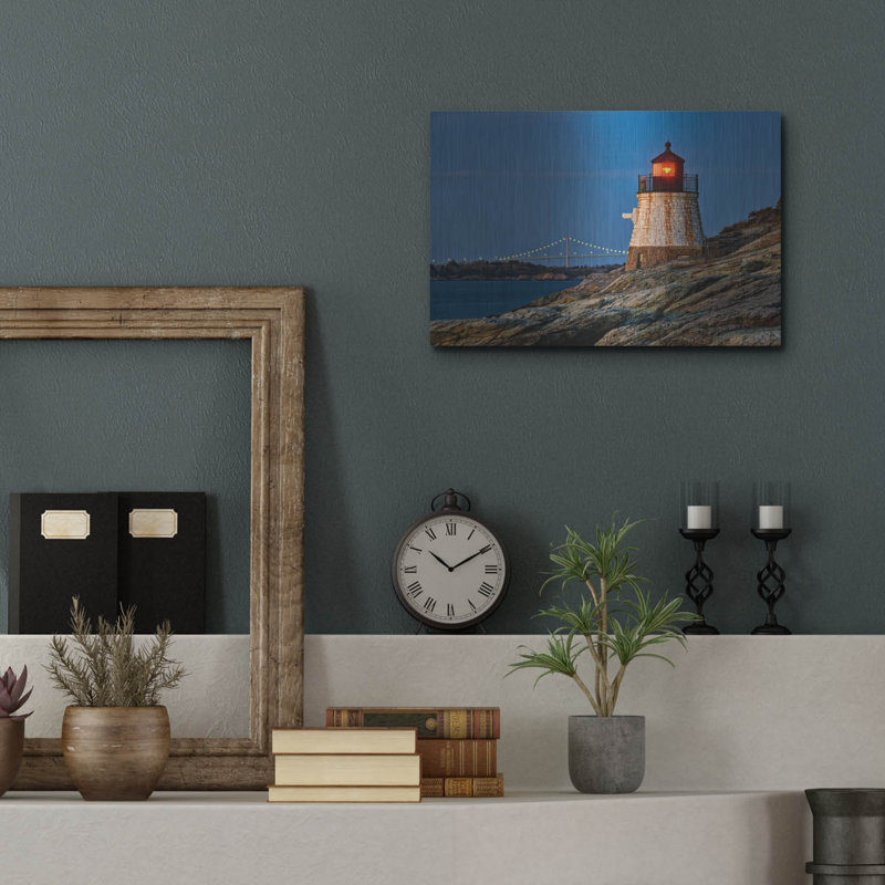 Breakwater Bay 'Castle Hill Lighthouse' by Rick Berk Metal Wall, 12" H x 16" W