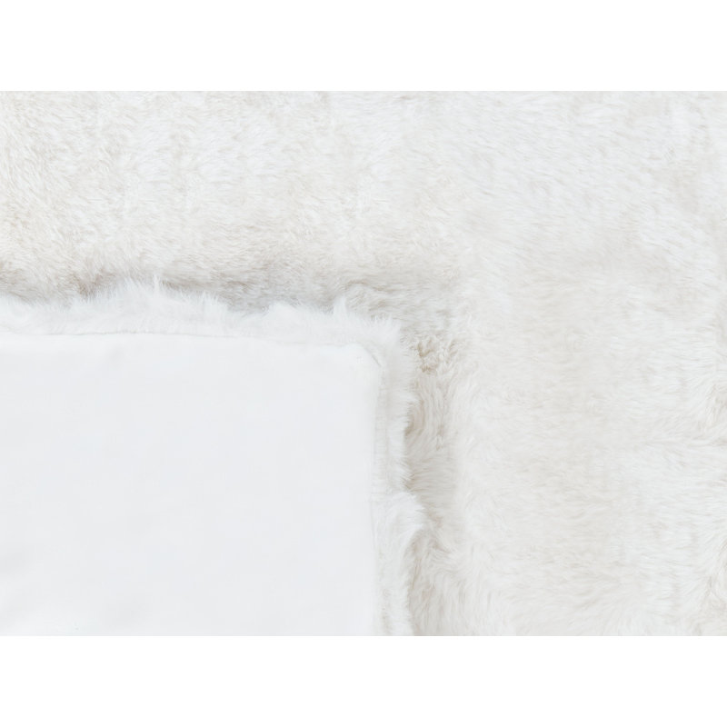 SALKA Polyester Striped Bedspread, White