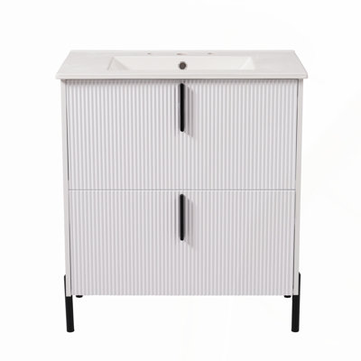 Armoire de salle de bain murale 36 po avec tiroir, 36 po, grain de bois naturel, résistant à l'eau et durable