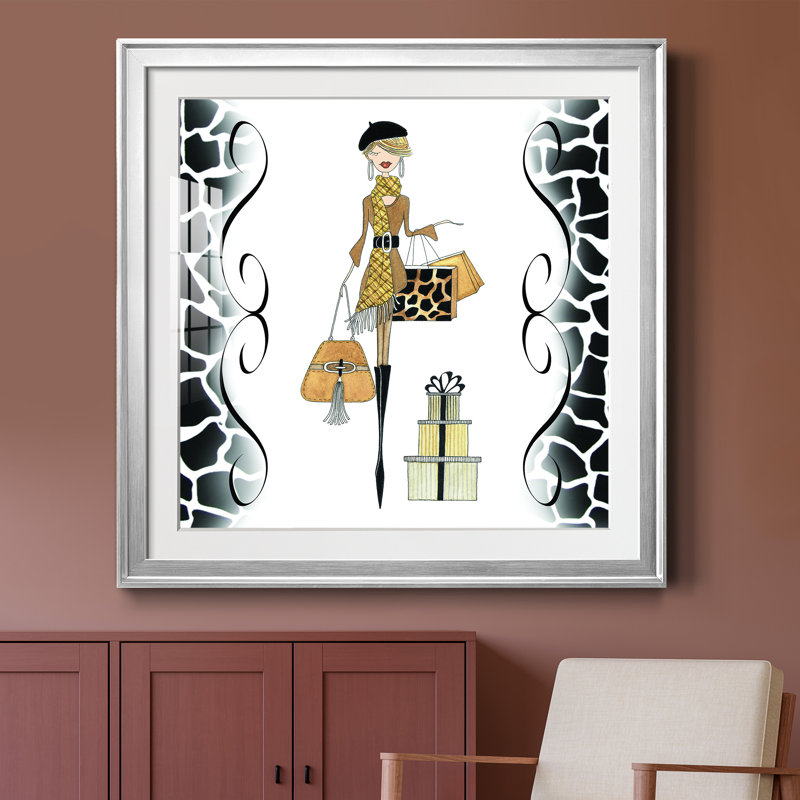 Sleek and Chic Beret Gal - Cadre photo, impression, H 26,5 po x l 26,5 po x P 1,5 po, Papier avec cadre argenté