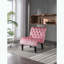 Fauteuil d'appoint sans accoudoirs en velours - rose - capitonné-887645823