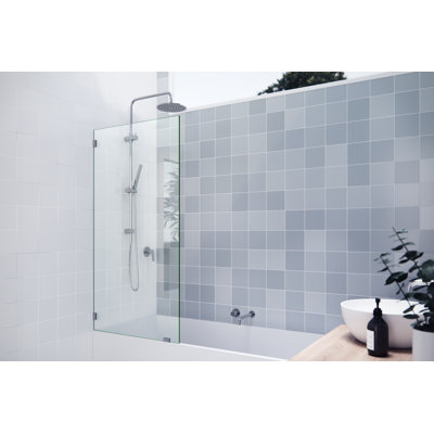 Vela 31 in. x 58.25 in. Frameless Single Fixed Bath Panel -  Glass Warehouse, GW-BF-31-CH