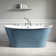 Kateryn 67" Cast Iron Soaking Freestanding Tub in Slate Blue with Included Overflow Drain