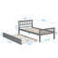 Structure de lit plateforme en bois robuste avec lit gigogne extensible-1258968507
