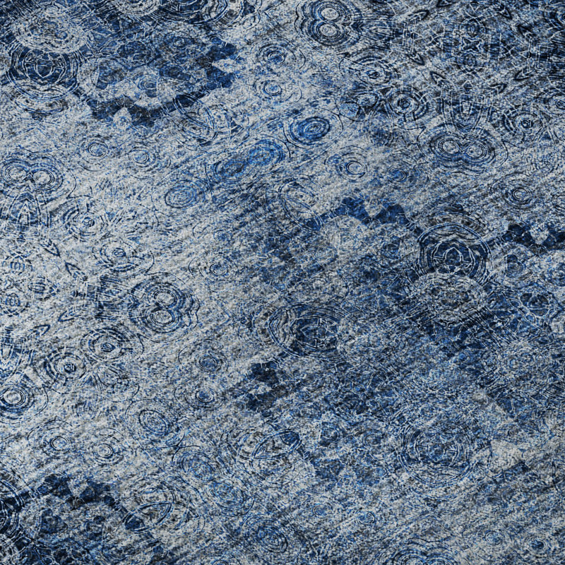 Premium Machine Washable Cerrito AMF557 Navy Rug, Rectangle 10' x 14'
