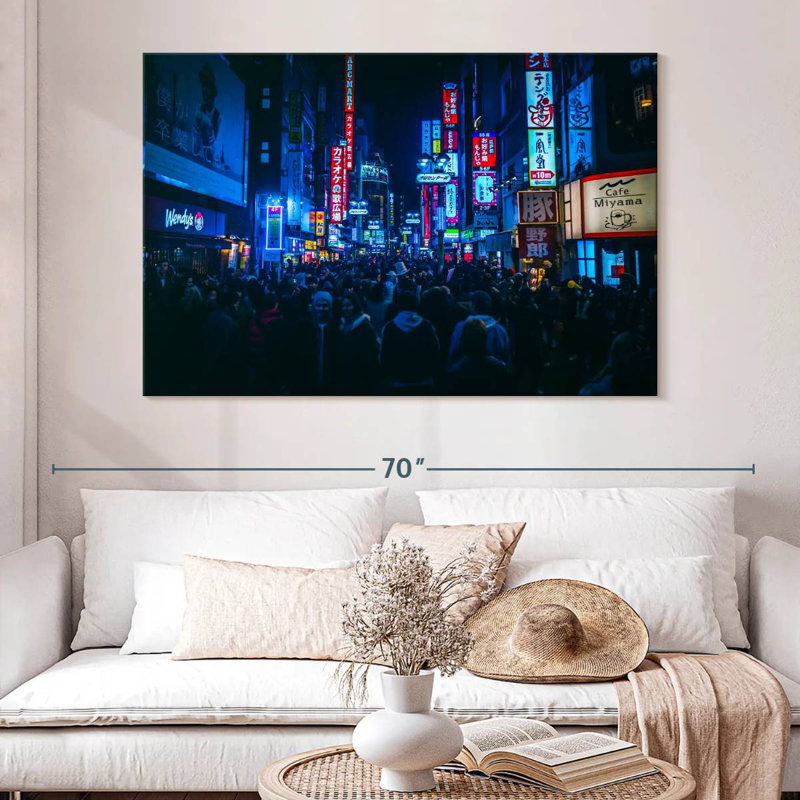 Sireci Night Crowd In Tokyo, 34" H x 51" W