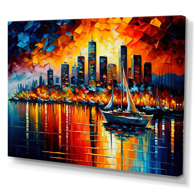 " Colorful City In Vancouver I " Painting Print
