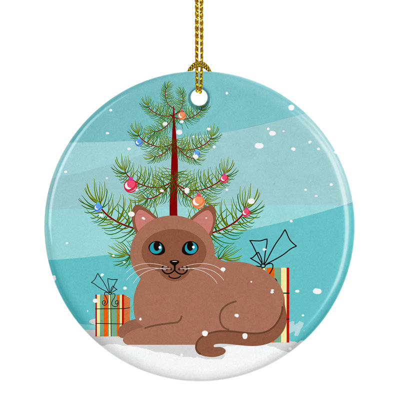 3'' Ceramic Animals Holiday Shaped Ornament