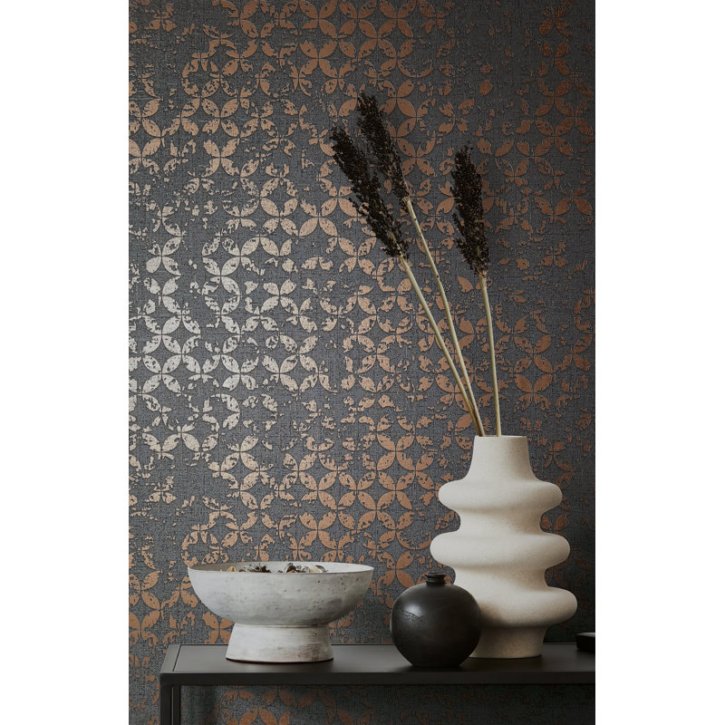 City Romance Abstract Wallpaper, Anthracite