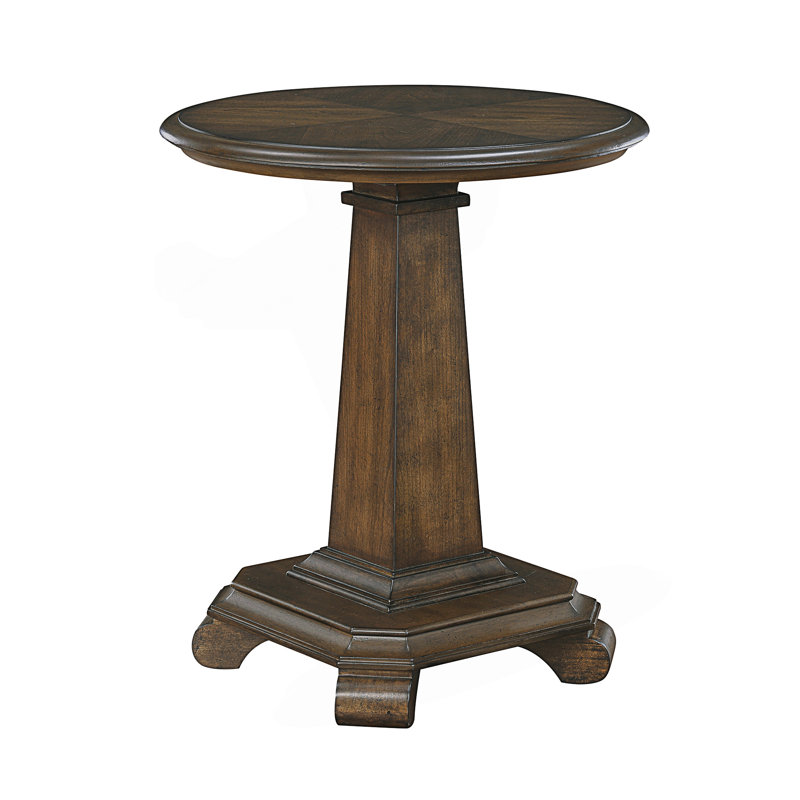 Classic Traditional Round Pedestal End Table