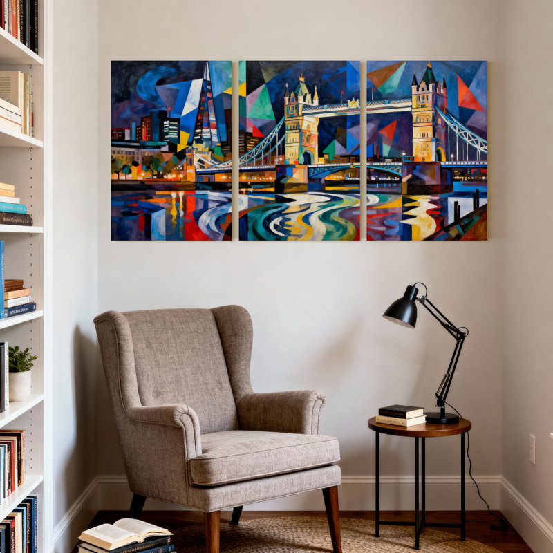 Cités et pays, ensemble de 3 impressions sur toile, H 18 po x l 36 po