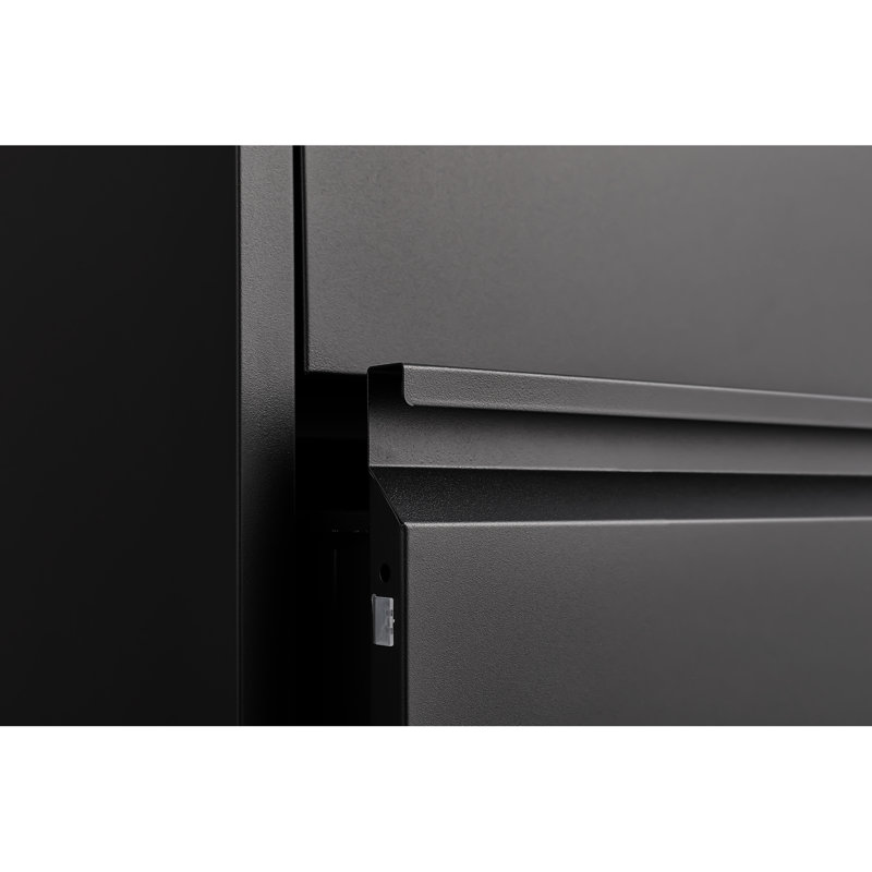 Lockable Metal Filing Cabinet - 4 Drawer For Office/Home, & Smooth 4 Home/Office With Lock Space, Black