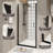28"X 72" Pivot Shower Door, Matte Black Aluminum Frame