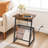 23.6" C Table End Table with Charging Station and Magazine Rack