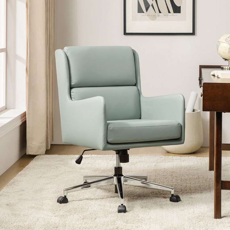 Fauteuil de direction inclinable et réglable en similicuir de 24,5 po Zaysean, Sauge