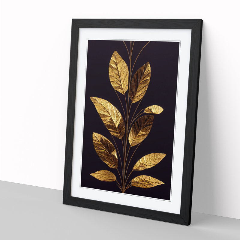 Golden Leaf Vol.2 - Framed Print, Black, 46cm H x 34cm W x 2cm D