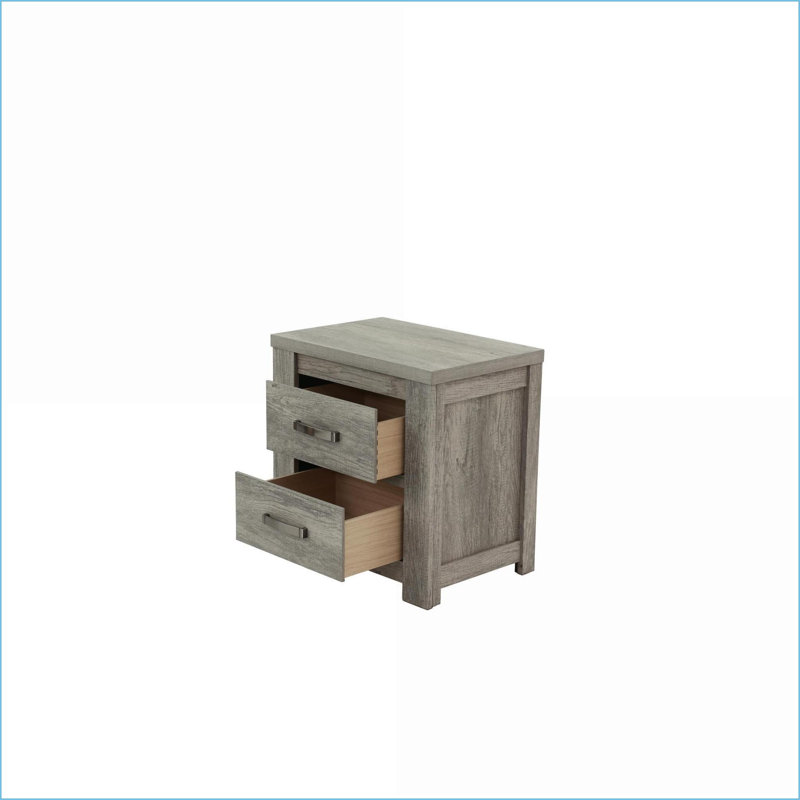 Table de chevet en bois de chêne gris clair pour chambre à coucher