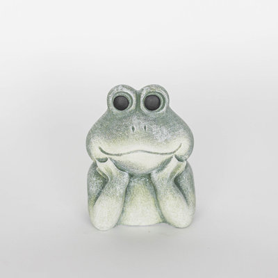 Small Smiling Frog Garden Sculpture