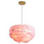 Lustre moderne à 3 lumières de 18 po de style globe unique avec accents de plumes pour la chambre à coucher-1846736543