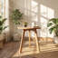 Table de bout ronde en bois de chêne massif YESWOOD l 17,72 po x P 17,72 po x H 19,69 po