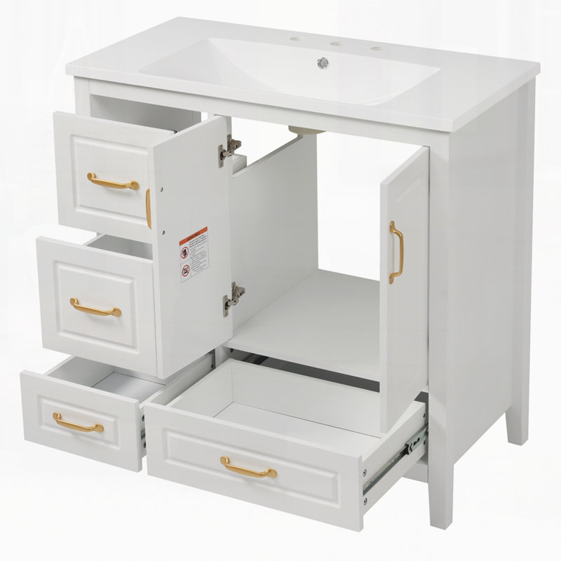 Meuble-lavabo 36 po avec lavabo, Blanc