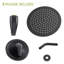 Pomme de douche ronde 10 po avec douchette cascade, noir mat, douche murale