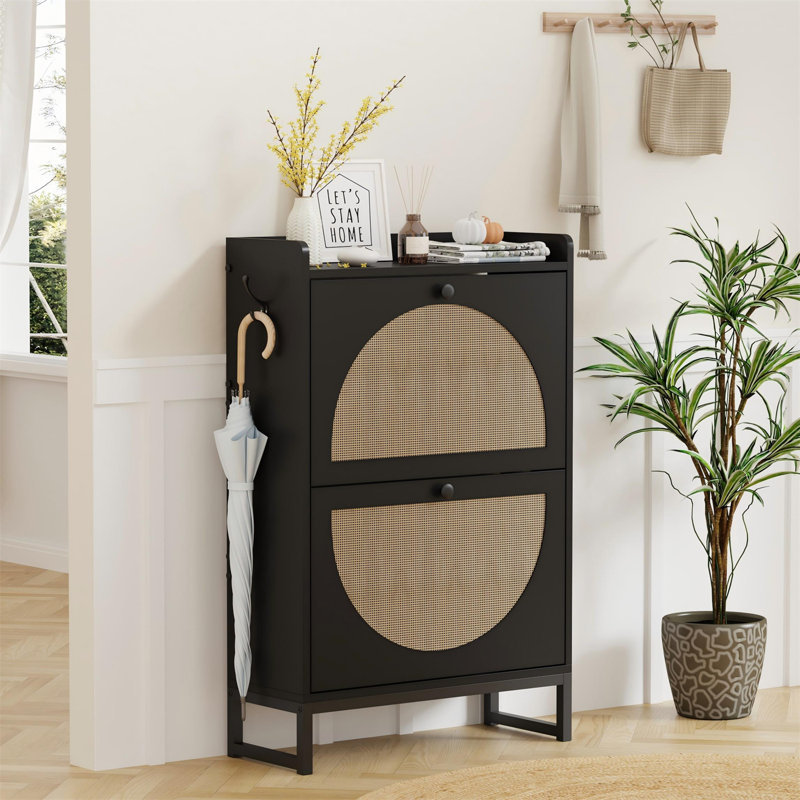 Flip Down Shoe Storage, Black, 93.5cm H x 60cm W x 23.5cm D