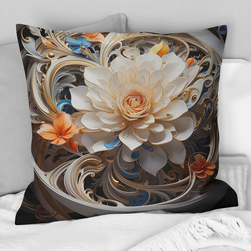 Coussin décoratif Electrifiant Vibrant Fractal Flowers - Abstract Botanicals