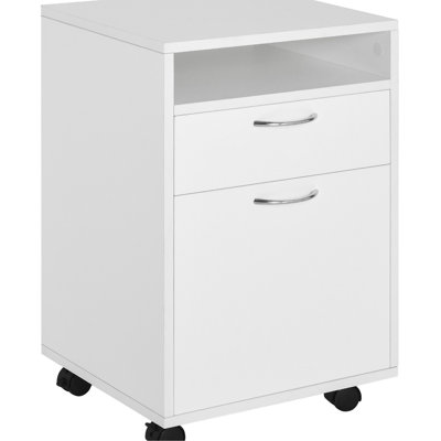 Armoire de bureau avec tiroir et en blanc, mobile se range facilement sous les bureaux