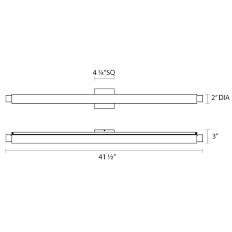 Tubo Slim 1 - Light LED Bath Bar, Polished Chrome, Drum