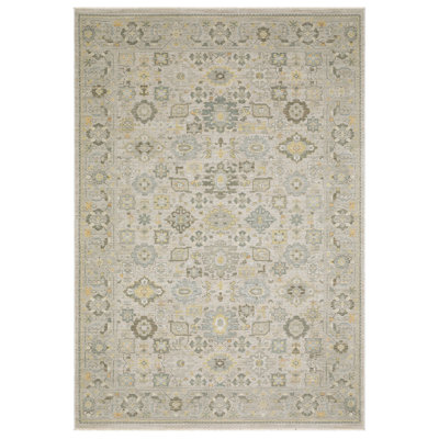 Kulas Global Floral Beige/ Blue Area Rug