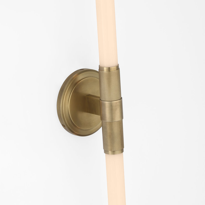 Ralph Lauren Barrett 21" Up and Down Bath Light with White Glass, Natural Brass