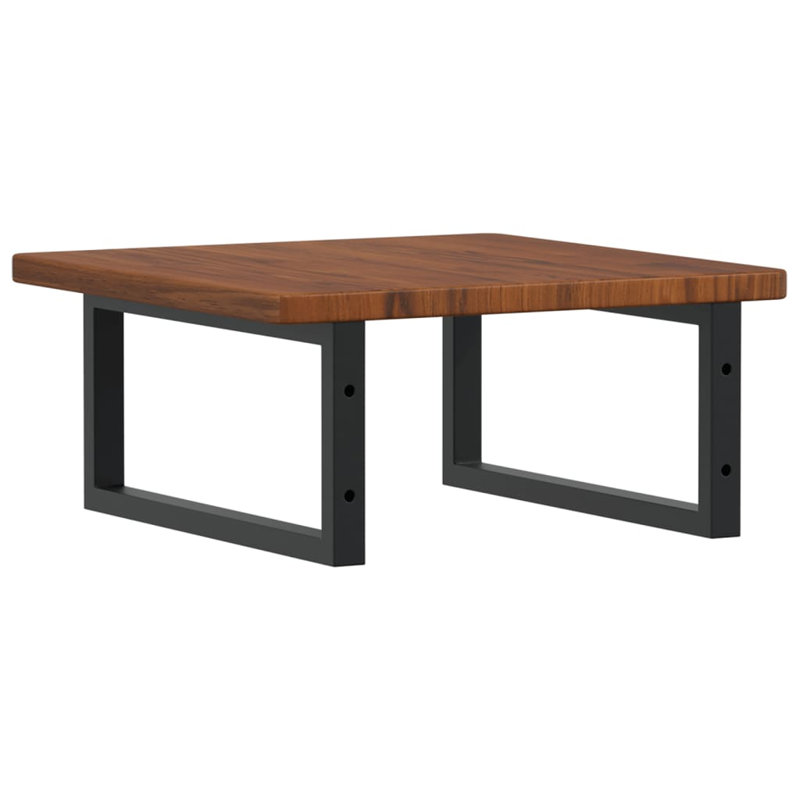 Ashu 50cm Solid Wood Bathroom Vanity Top, Dark Oak/Black