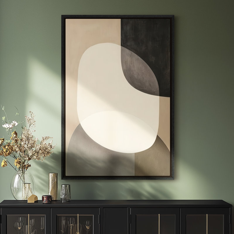 Framed Canvas Wall Art - Vintage Abstract Wall Prints for Bedroom - , Black, 36" H x 24" W