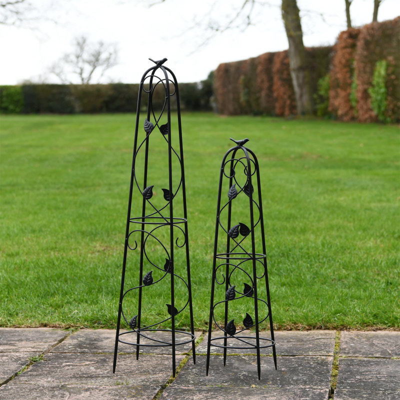 91cm H x 26cm W Metal Obelisk, Black