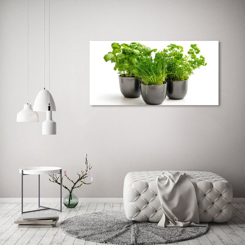 Herbs In Pots - Wrapped Canvas Print