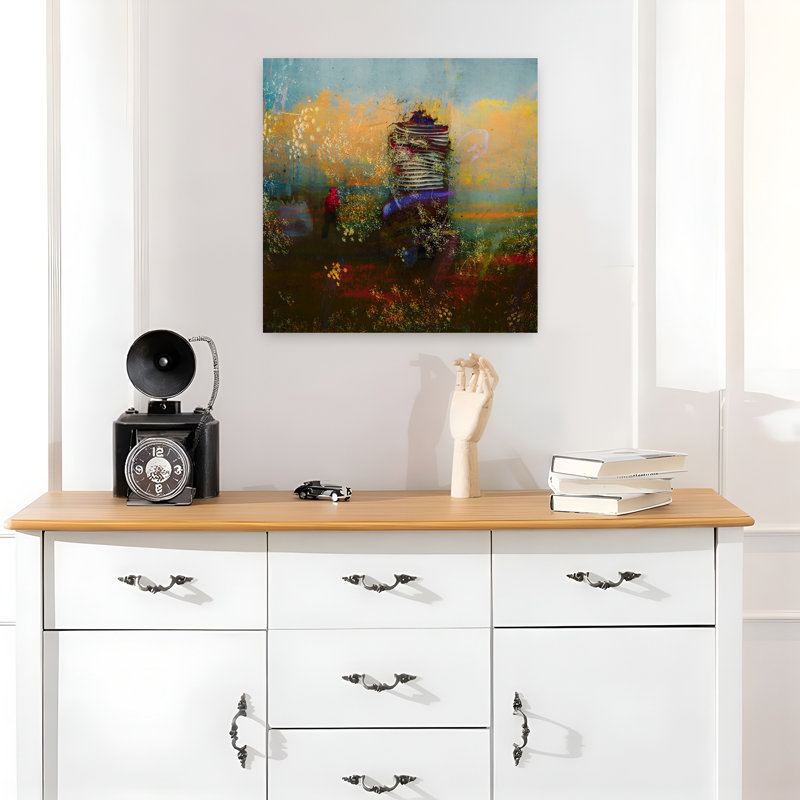 «Sophia's Garden», art mural contemporain abstrait, H 18 po x l 18 po