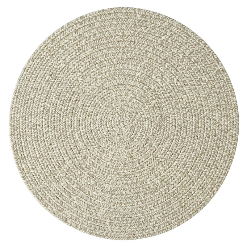 Tapis d'extérieur uni tressé Nautical Tweed, Beige, Round 8'6"