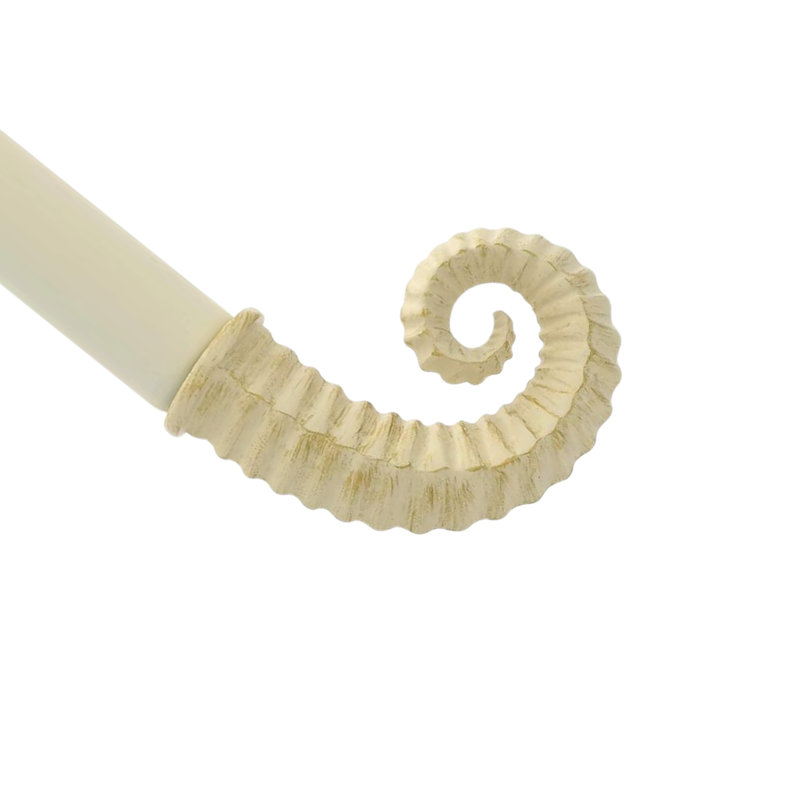 Tringle à rideaux simple réglable 1 po Bax, Blanc doré de France, H 1 po x l 48 po x P 7 po