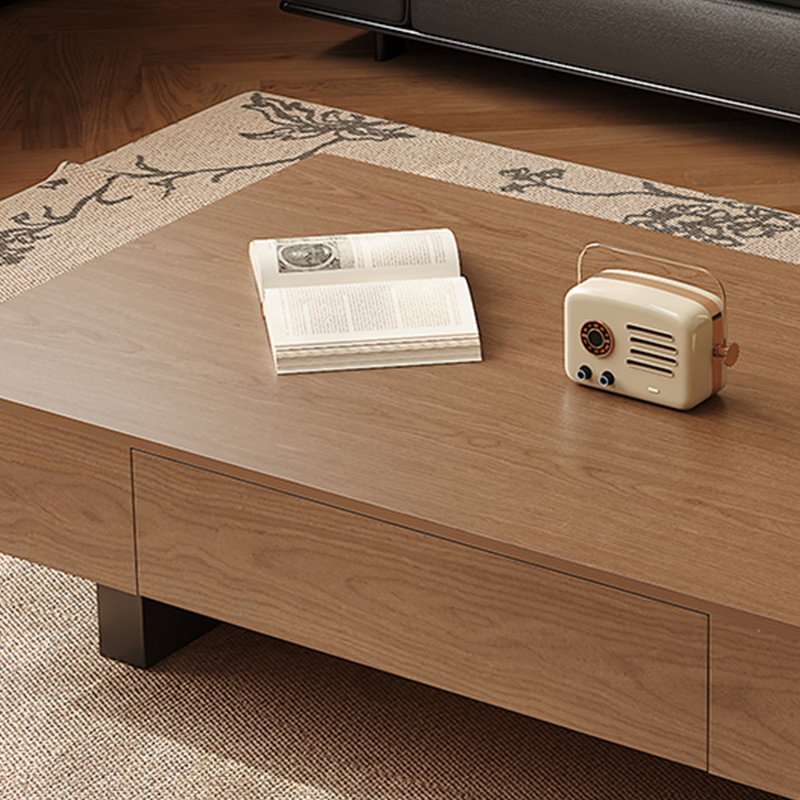 Simple rectangular coffee table., 13.8" H x 51.2" L x 27.6" W, Brown