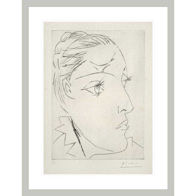 Portrait de Dora Maar dans un chignon par Pablo Picasso, impression giclée encadrée, 29.5" H x 22.92" W