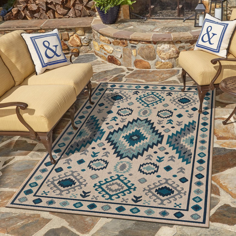 Tapis intérieur / extérieur Marlenia Marlenia, Rectangle 2 pi x 3 pi 1 po