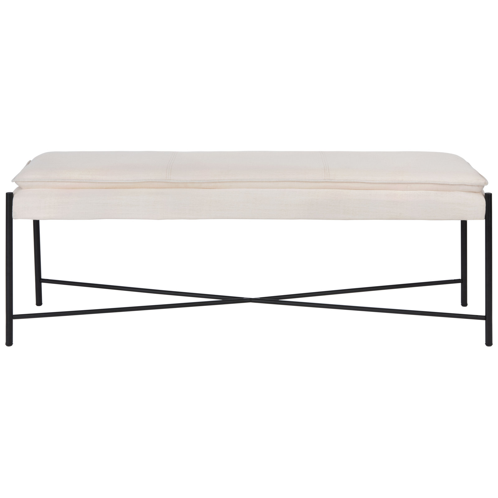 Landers Upholstered Bench, Light Beige