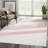 DEC150A Cream Blush Pink Diagonal Lines Area Rug-69295690