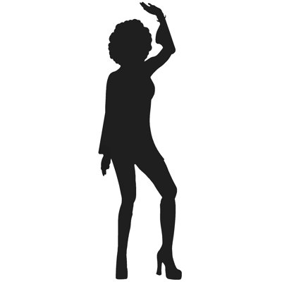 Disco Dancer Female Silhouette Cardboard Standup