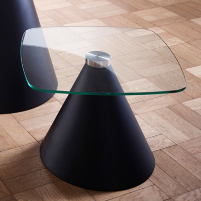 Bedminster Glass Top Pedestal End Table